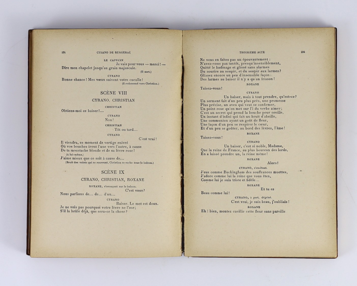 Rostand, Edmond - Cyrano de Bergerac, 12mo, University of Reading prize, tan calf gilt, stamped AP, dated 1900, Charpentier & Fasquelle, Paris, 1898